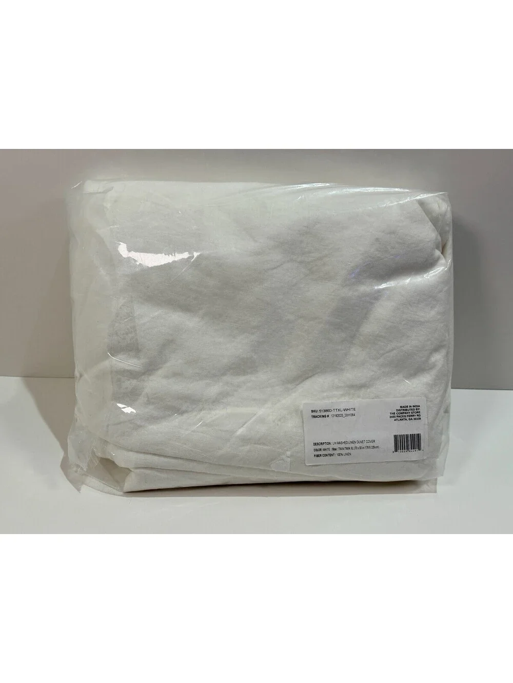 The Company Store Comfort Wash Solid Linen Duvet Cover Twin/Twin XL White
